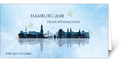 Weihnachtskarten mit Städte-Motiven