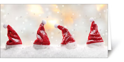 Weihnachtskarten mit Adventskalender